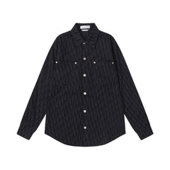 Veste chemise en jean jacquard à imprimé intégral