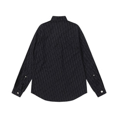 Veste chemise en jean jacquard à imprimé intégral