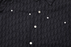Veste chemise en jean jacquard à imprimé intégral