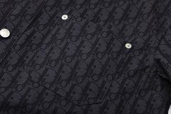 Veste chemise en jean jacquard à imprimé intégral