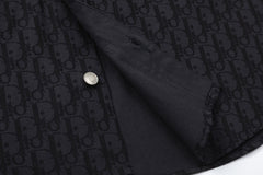 Veste chemise en jean jacquard à imprimé intégral