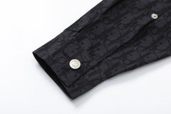 Veste chemise en jean jacquard à imprimé intégral