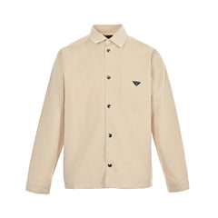 beflockte Button-Down-Jeanshemdjacke 