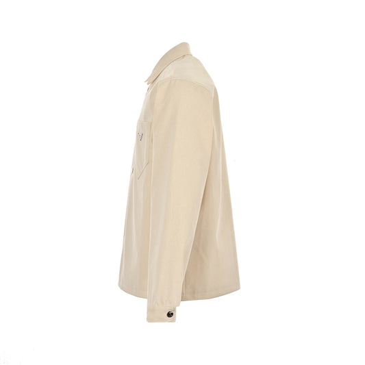 beflockte Button-Down-Jeanshemdjacke 