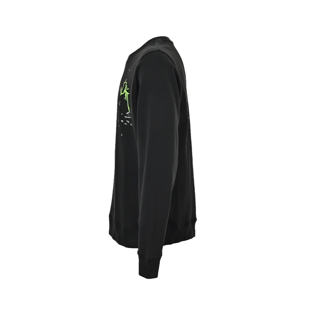 Sweat-shirt col rond à encre peinte co-marquée