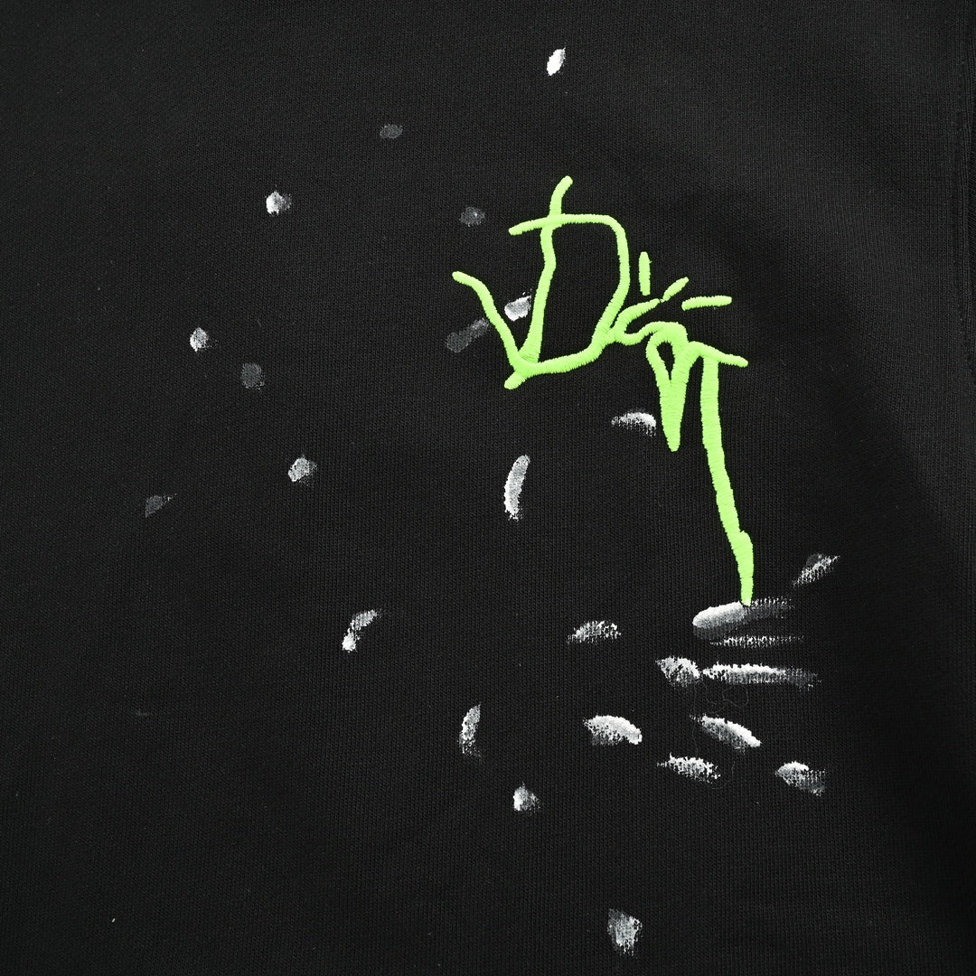 Sweat-shirt col rond à encre peinte co-marquée