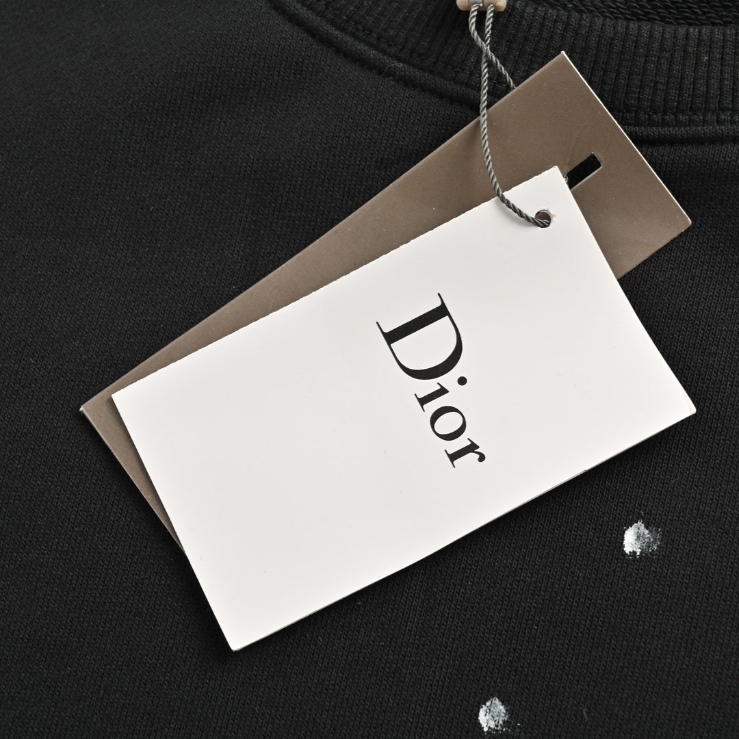 Sweat-shirt col rond à encre peinte co-marquée