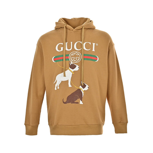 sweat à capuche imprimé chiot