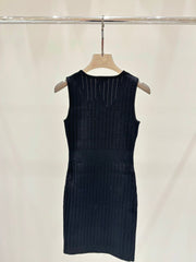 Temperament heavy buttoned slim fit knitted dress