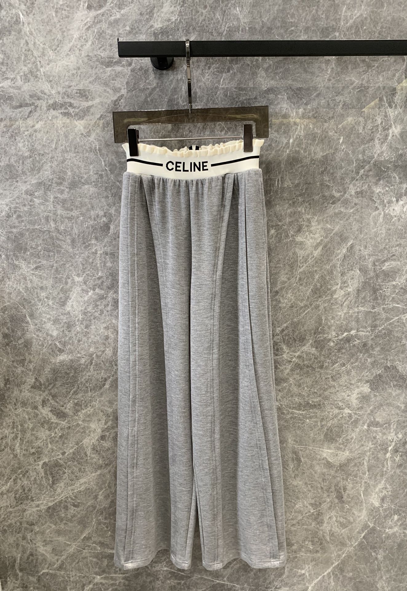 Pantalon décontracté à ourlet champignon et ceinture