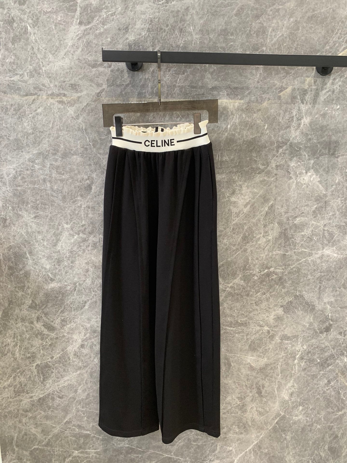 Pantalon décontracté à ourlet champignon et ceinture