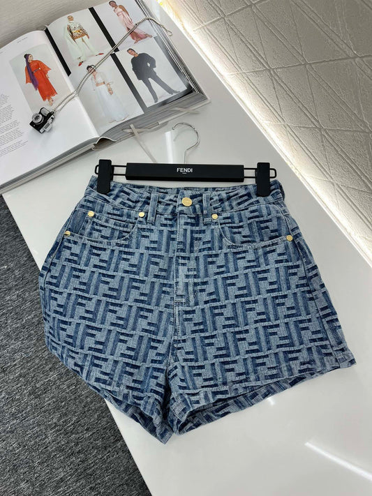 Bedruckte Jeansshorts