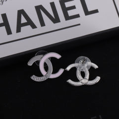 New two-tone logo engraved earrings