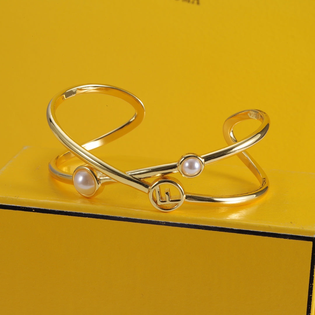 Neues Logo-Goldperlenarmband