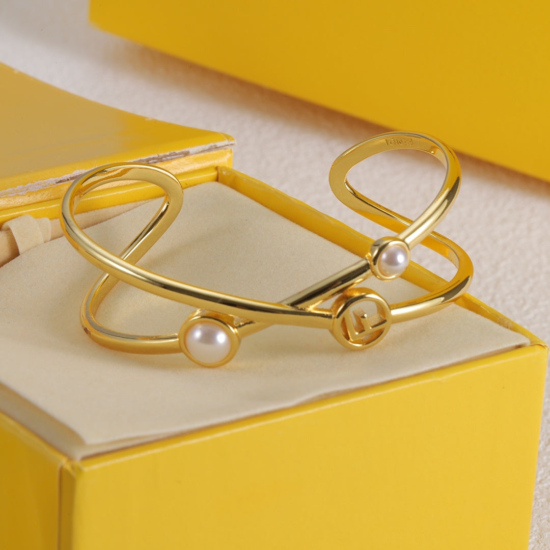 Neues Logo-Goldperlenarmband